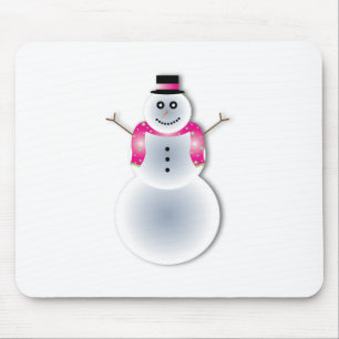 creepy christmas snowman mouse pad