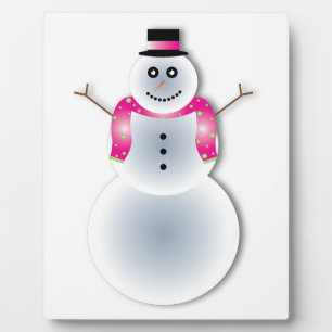 creepy christmas snowman plaque