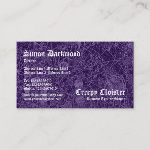 Creepy Cloister 01 - Abstact Tex - Dark Violet Business Card
