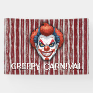Creepy Clown Carnival Halloween Banner