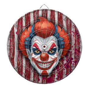 Creepy Clown Carnival Halloween Dartboard