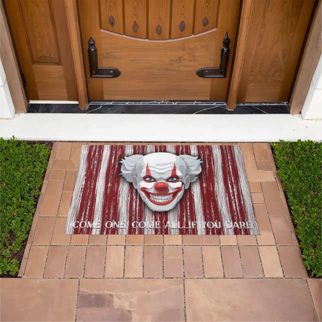 Creepy Clown Carnival Halloween Doormat (Outdoor)