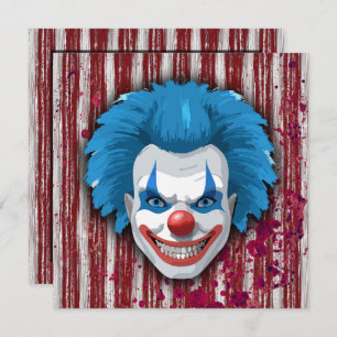 Creepy Clown Carnival Halloween Invitation