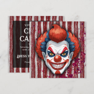 Creepy Clown Carnival Halloween Invitation