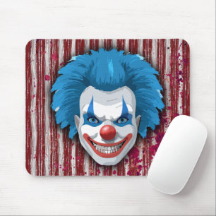 Creepy Clown Carnival Halloween Mouse Pad