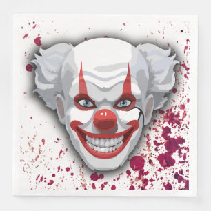 Creepy Clown Carnival Halloween Napkin