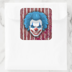 Creepy Clown Carnival Halloween Square Sticker