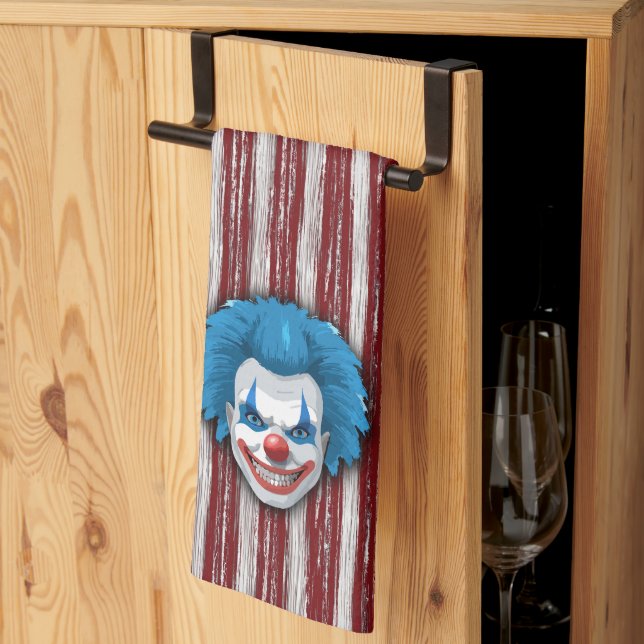 Creepy Clown Carnival Halloween Tea Towel (Thirds Fold)