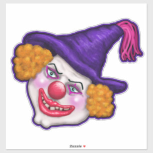 Creepy Clown Face for Halloween Fun by Cherie