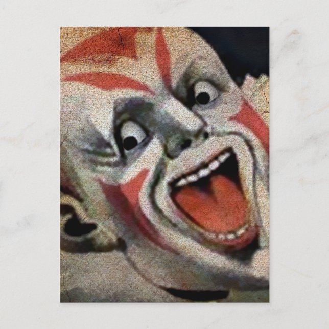 Creepy Clown Face Postcard (Front)
