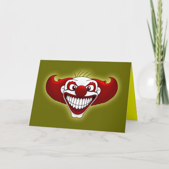Creepy Clown Greeting Card (Front)