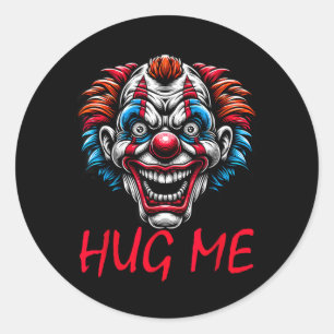 Creepy Clown Hug Horror Halloween Spooky Circus Classic Round Sticker