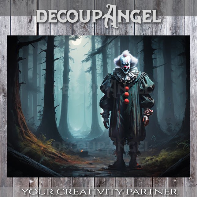 Creepy Clown in the Shadows - Decoupage Tissue Paper (Creator Uploaded)
