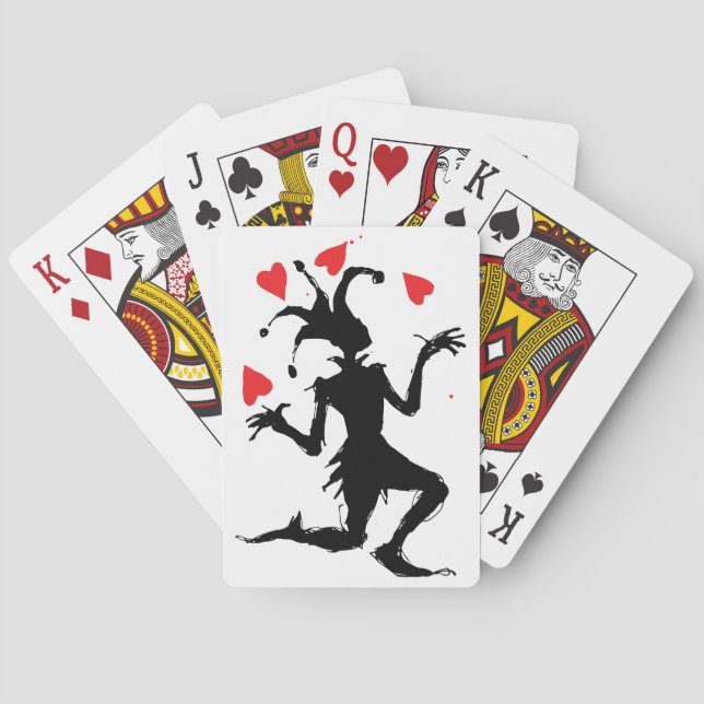 Creepy Clown Playing with Hearts Cards (Back)