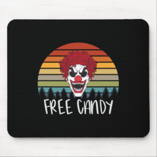 Creepy Clown Vintage Retro Scary Evil Horror Hallo Mouse Pad