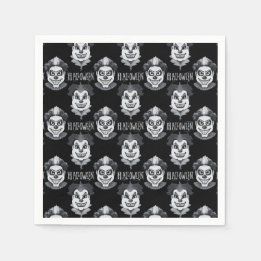 Creepy Clowns Spooky Halloween Party Napkin