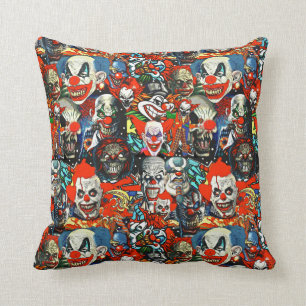 Creepy Clowns Throw pillow