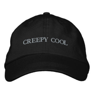 CREEPY COOL Show off your Spooky Style Black-Hat Embroidered Hat