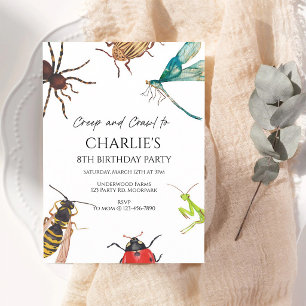 Creepy Crawly Bug Birthday Outdoor Nature Invitation