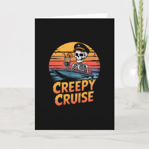 Creepy Cruise Retro Stingray Halloween Vacation Card