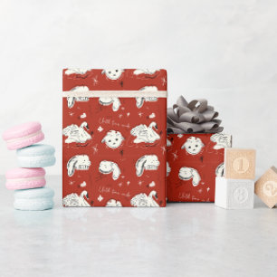 Creepy Cute Animal Doodles & Love Notes Wrapping Paper