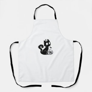 Creepy Cute Black Cat Halloween Apron