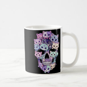 Creepy Cute Cat Skull Halloween Aesthetic Kawaii Coffee Mug