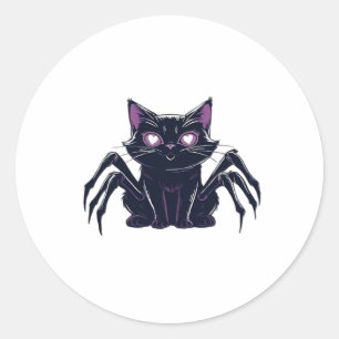 Creepy Cute Cat – Spider Legs & Heart Eyes Classic Classic Round Sticker