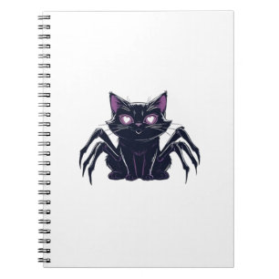 Creepy Cute Cat � Spider Legs & Heart Eyes Oversiz Notebook