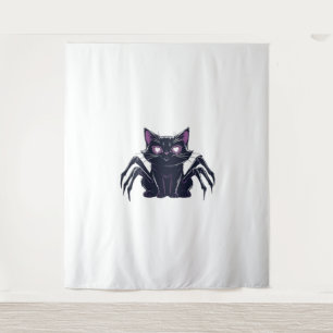 Creepy Cute Cat – Spider Legs & Heart Eyes Oversiz Tapestry
