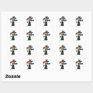 Creepy Cute Christmas Villain Dark Holiday Charact Square Sticker
