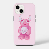 Creepy Cute Demon Pink Skull Pastel Goth Girl