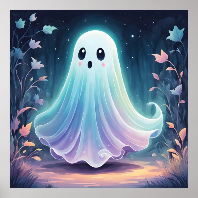 Creepy Cute Ghost Art Poster (Front)