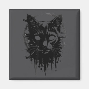 Creepy Cute Goth Cat Horror Kitty Sketch Alt Nge E Magnet