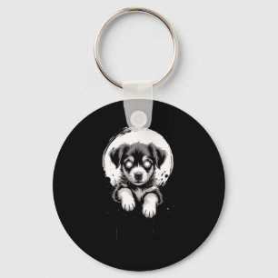 Creepy Cute Goth Dog Horror Puppy Sketch Alt Nge E Key Ring