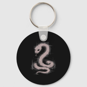 Creepy Cute Goth Python Horror Snake Sketch Alt Ng Key Ring