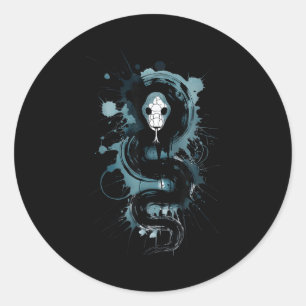 Creepy Cute Goth Snake Horror Snake Sketch Alt Nge Classic Round Sticker