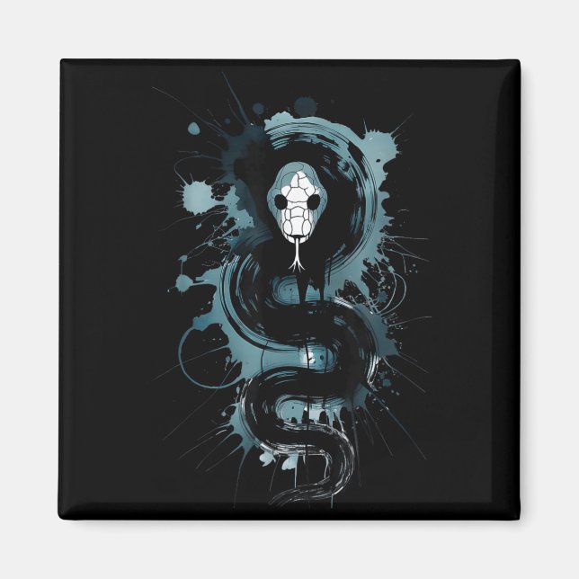 Creepy Cute Goth Snake Horror Snake Sketch Alt Nge Magnet (Front)