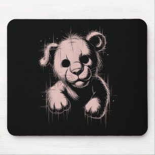 Creepy Cute Goth Teddy Lion Horror Sketch Nge Bear Mouse Pad