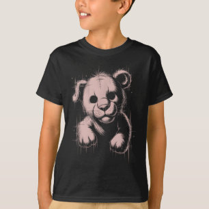 Creepy Cute Goth Teddy Lion Horror Sketch Nge Bear T-Shirt