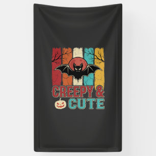 Creepy Cute Halloween Bat Retro Graphic Banner