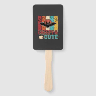 Creepy Cute Halloween Bat Retro Graphic Hand Fan