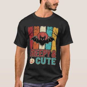 Creepy Cute Halloween Bat Retro Graphic T-Shirt