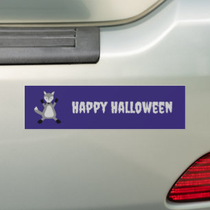 Creepy Cute Halloween Wolf Bumper Sticker
