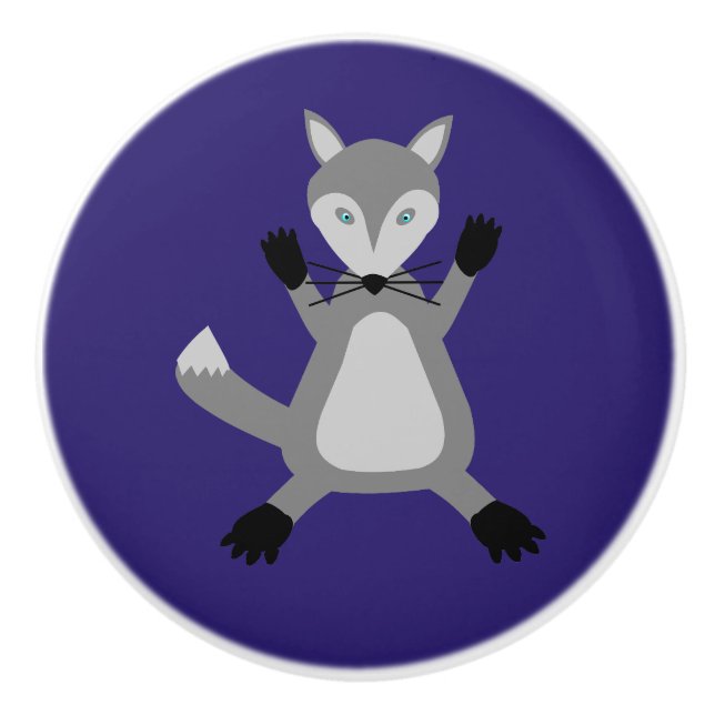 Creepy Cute Halloween Wolf Ceramic Knob (Front)