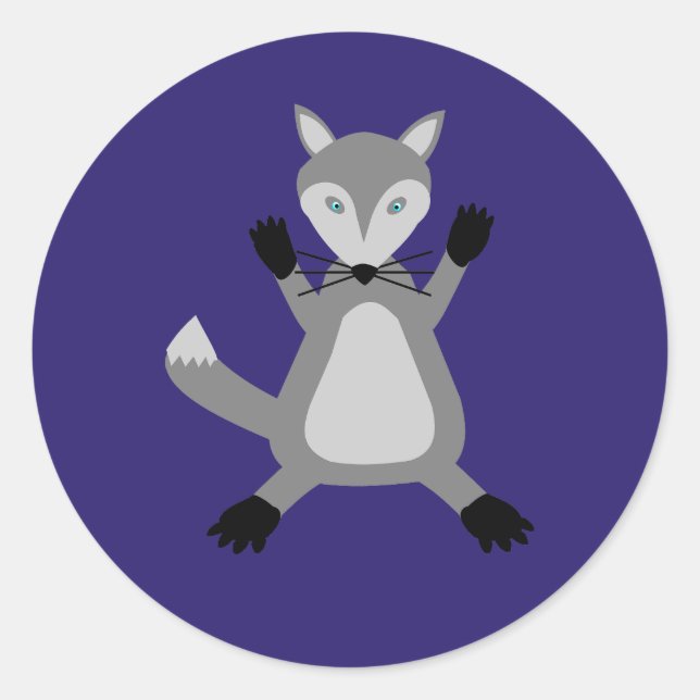 Creepy Cute Halloween Wolf Classic Round Sticker (Front)