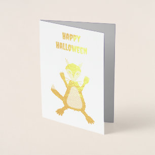 Creepy Cute Halloween Wolf Custom Foil Card
