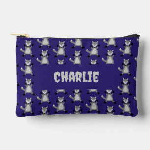 Creepy Cute Halloween Wolf Custom Name Accessory Pouch
