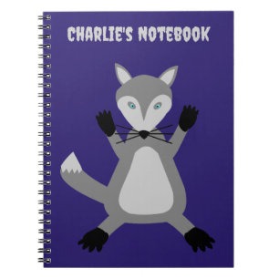 Creepy Cute Halloween Wolf Custom Name Notebook
