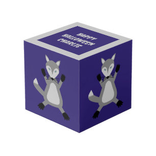 Creepy Cute Halloween Wolf Custom Photo Upload Cube